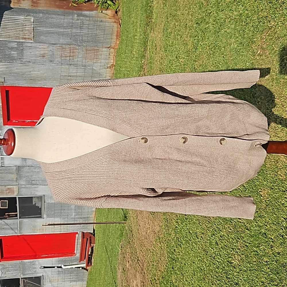 Merokeety Tan Button Sweater Cardigan NWT